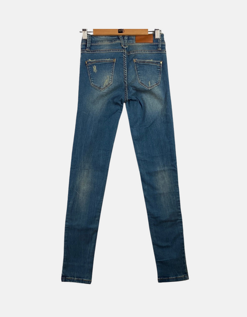 Distressed Light-Wash Skinny Jeans
