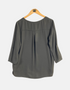 Minimalist Grey Blouse with 3/4 Sleeves