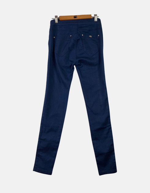 Navy Slim-Fit Trousers with Seam Detailing