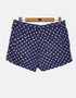 Navy Blue Polka Dot High-Waist Shorts