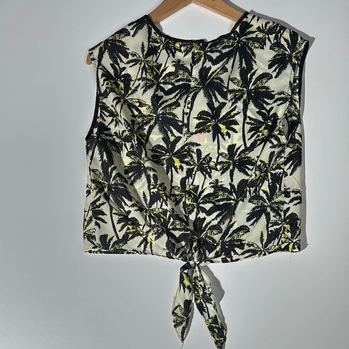Tropical Tie-Waist Blouse