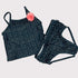 Midnight Polka-Dot Asymmetrical Tankini with Rose Accent