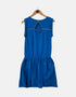 Sleeveless Casual Blue Dress with Elastic Waist