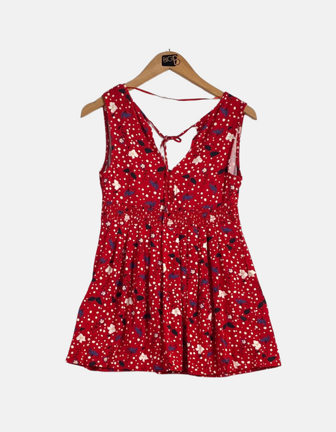 Red floral dress FM