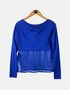 Sheer-Back Layered Long Sleeve Top in Royal Blue