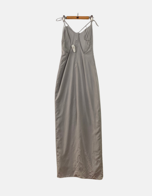 Gray colour long dress FM