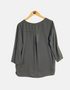 Minimalist Grey Blouse with 3/4 Sleeves