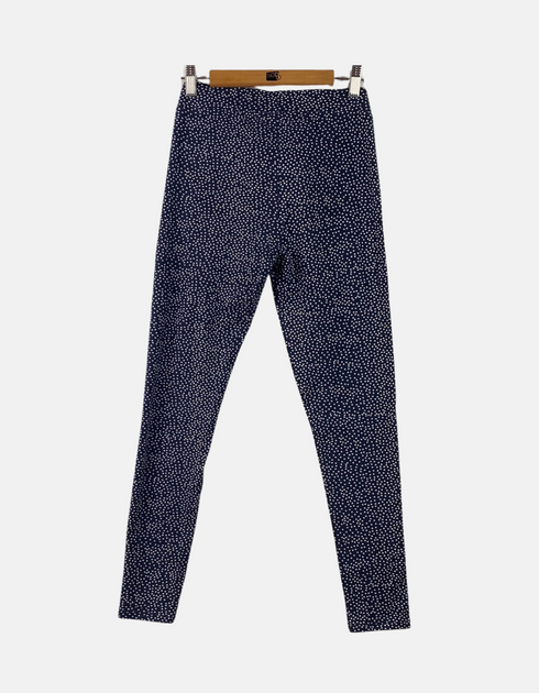 Navy Polka Dot Stretch Leggings