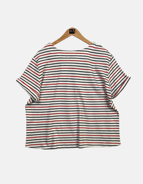 T-shirt red & blue line FM