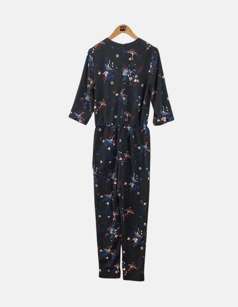 Floral Print Wrap-Style Jumpsuit