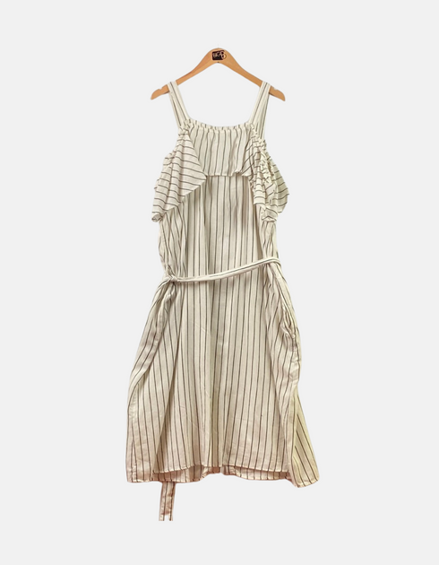 Long dress white line black FM