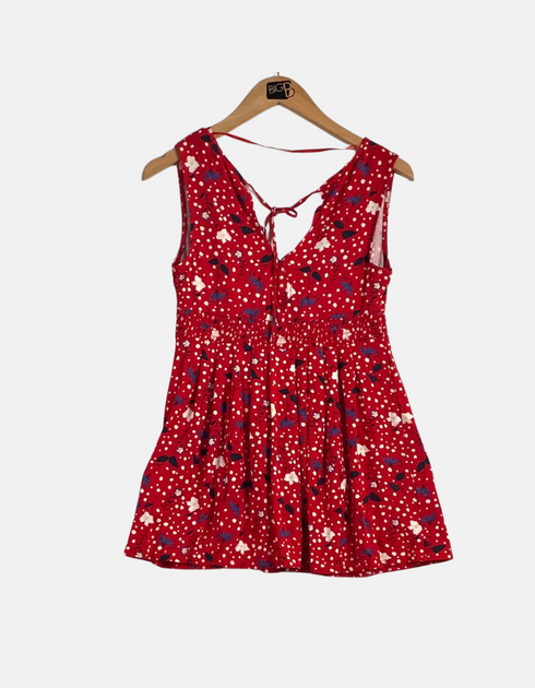 Red floral dress FM