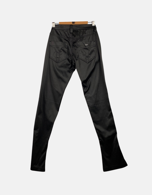 Black Slim-Fit Low-Rise Flare Pants