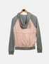 Two-Tone Pink and Grey Zip-Up Hoodie Jacket