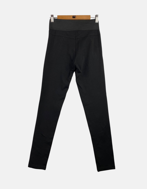 Black High-Waisted Leggings with Zipper Detail