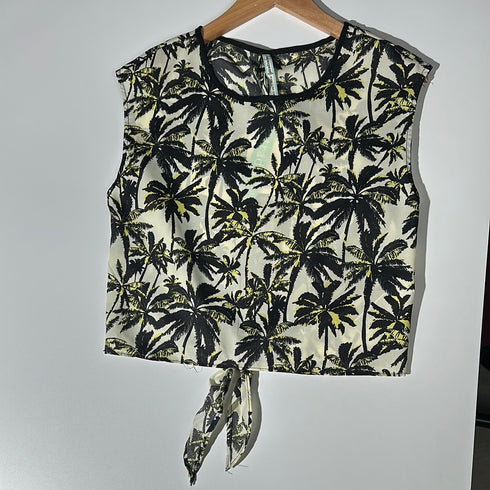 Tropical Tie-Waist Blouse