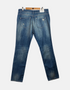 Distressed Straight-Leg Denim Jeans with Heavy Rips