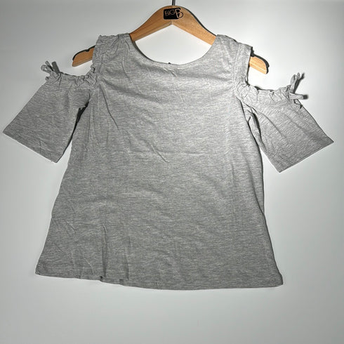 Chic Charcoal Tie-Sleeve Top