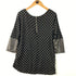 Polka Dot 3/4 Sleeve Tunic with Faux Leather Accents