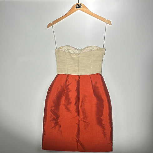 Strapless Beaded Two-Tone Cocktail Dress