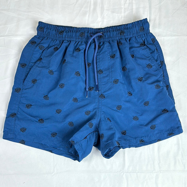 Blue Swim shorts with leaves