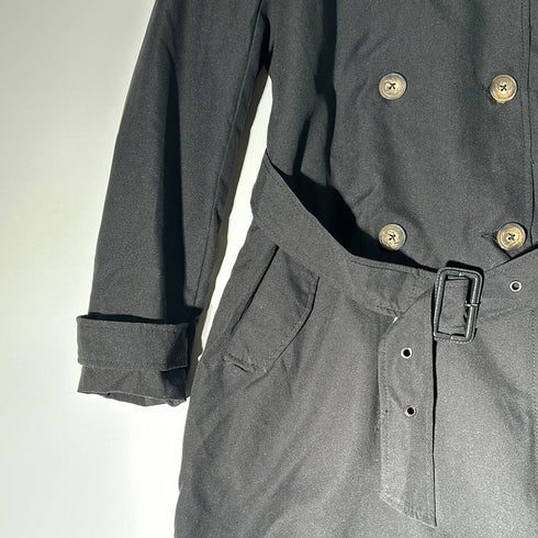 Classic Belted Trench Coat with Double-Breasted Design