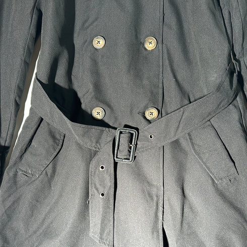 Classic Belted Trench Coat with Double-Breasted Design
