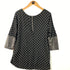 Polka Dot 3/4 Sleeve Tunic with Faux Leather Accents