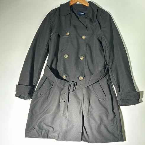 Classic Belted Trench Coat with Double-Breasted Design