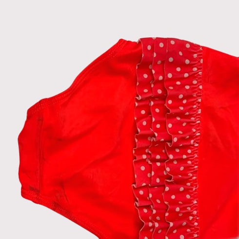 Bold Red Polka-Dotted Swimsuit for the Playful Tot